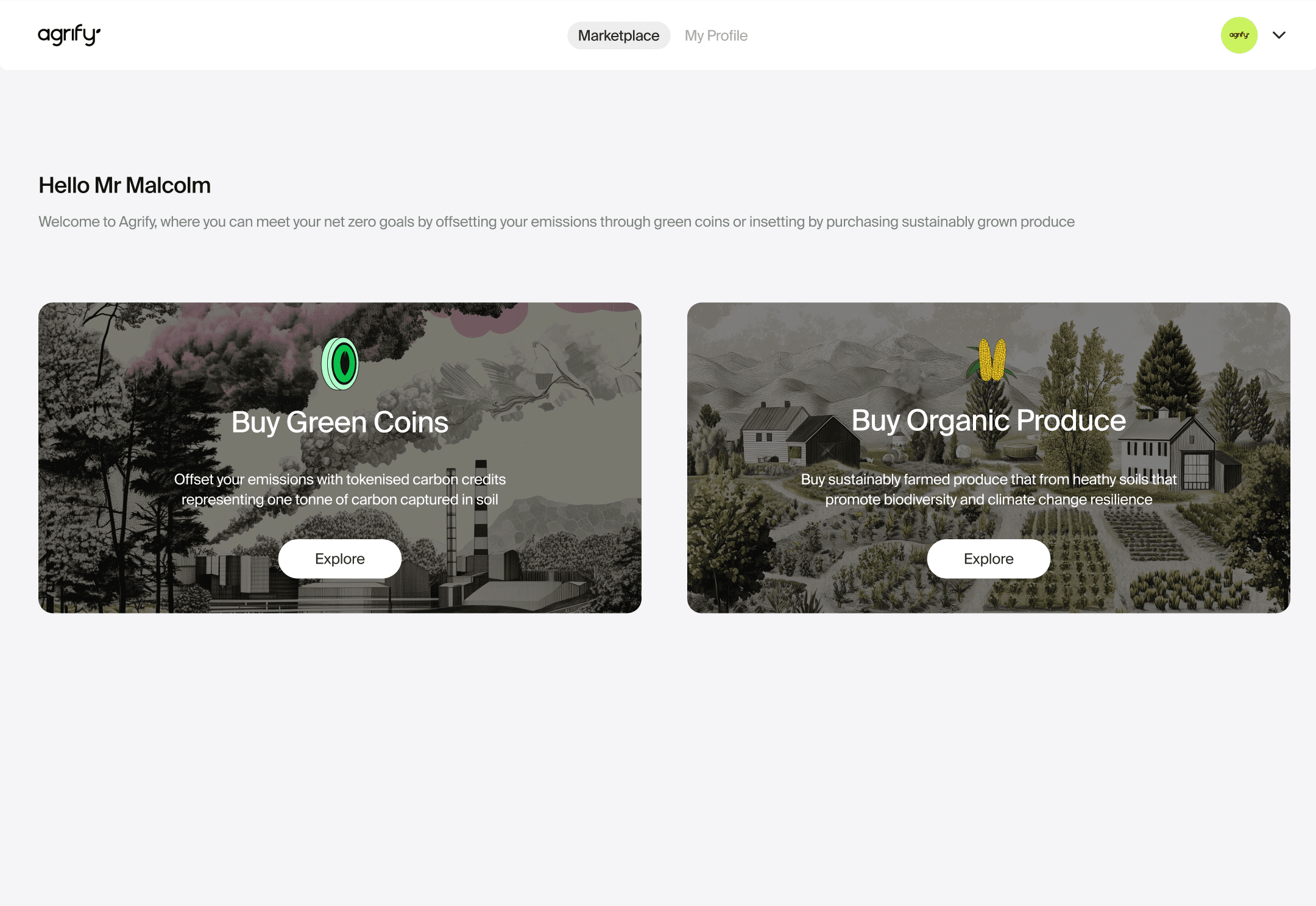 Agrify project screenshot
