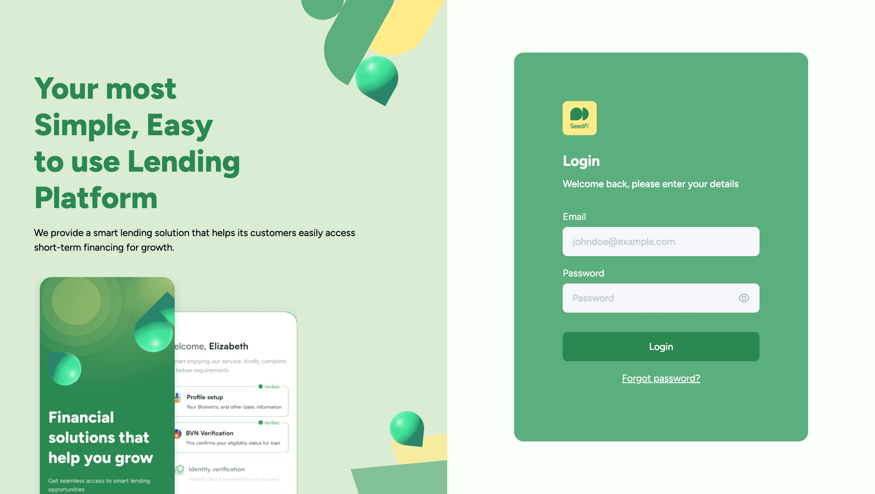 Seedfi project screenshot